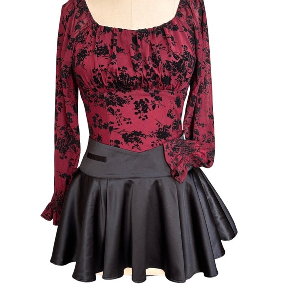 Forever 21 Dresses & Skirts - Satin Pleated V-Waist Mini Skirt Medium Black